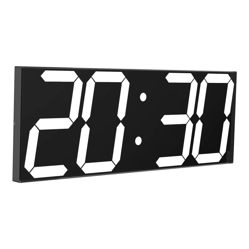 CHKOSDA LED Large Digital Wall Clock, Oversize Wall Clock with 6â€ Numbers, Remote Control Count up/Countdown Timer Clock, Auto Dimmer, Big Calendar and Thermometer(White) - Image 1